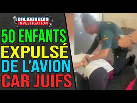 50 JEWISH CHILDREN EXPELLED FROM A PLANE, THEIR INSTRUCTORS HANDCUFFED BY THE GUARDIA CIVIL